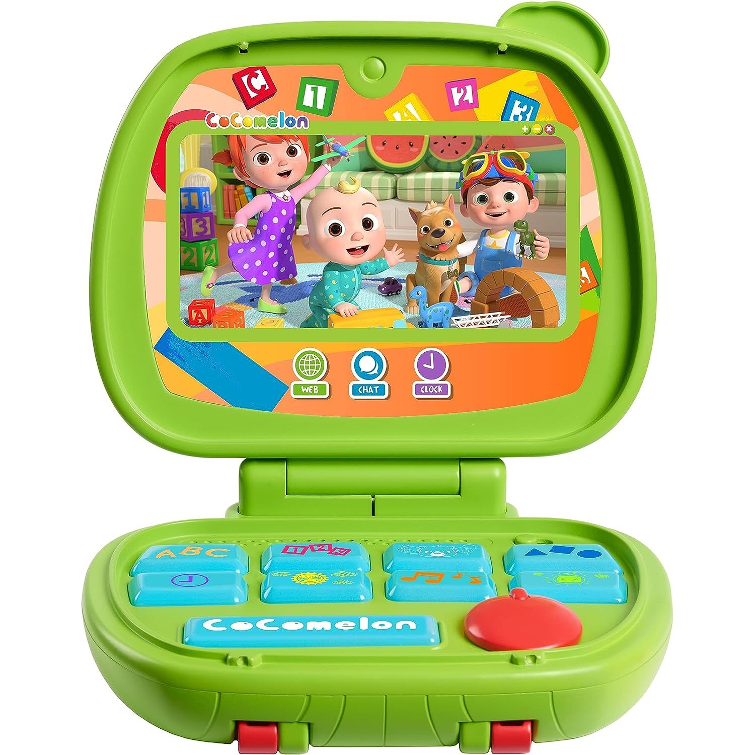 CoComelon Sing and Learn Laptop Toy for Kids, Lights, Sounds, and Music Encourages Letter, Number, Shape, and Animal Recognition