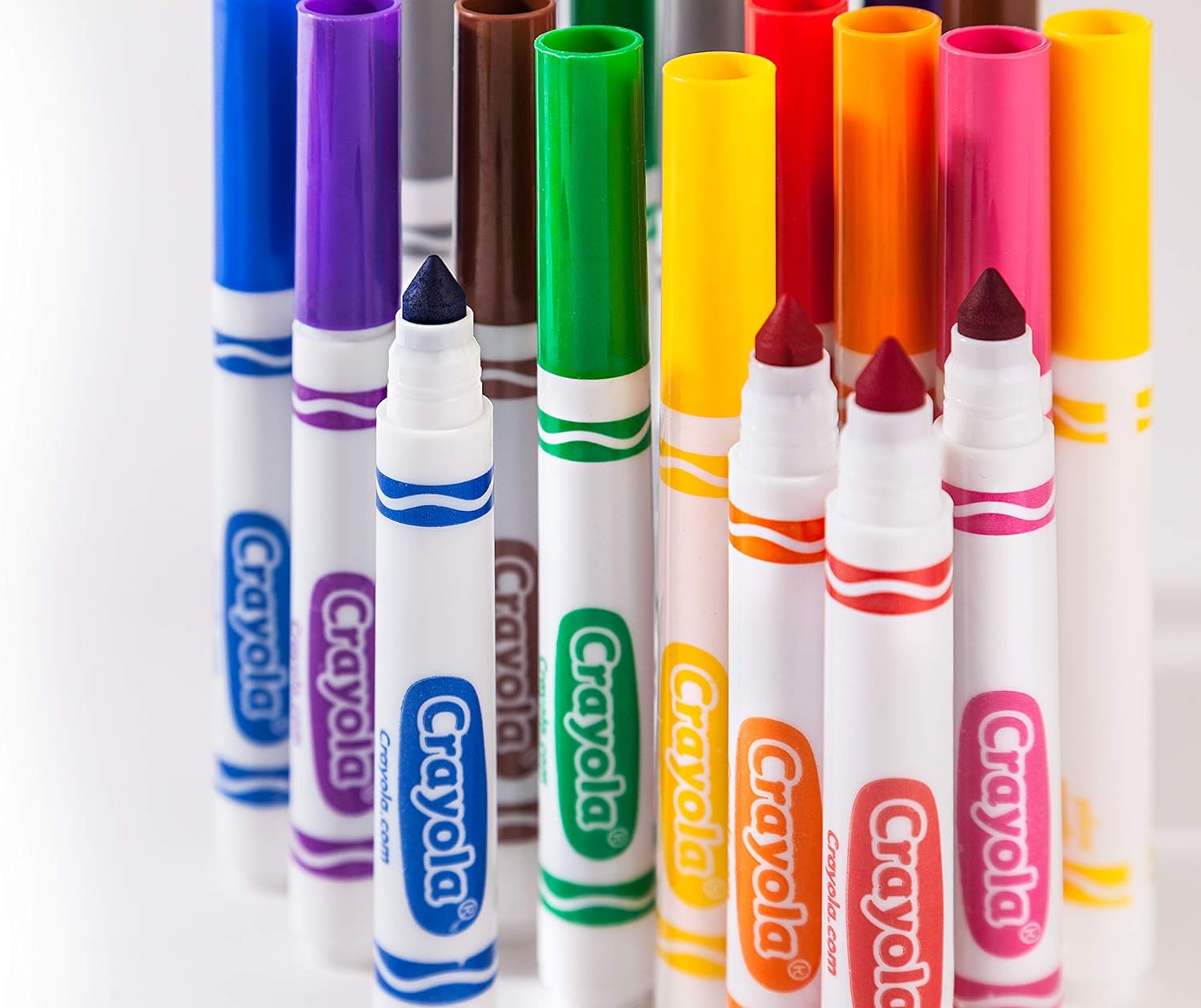 Crayola Washable Marker Pens with Coarse Conical Tip, Pack of 24 in Assorted Colours