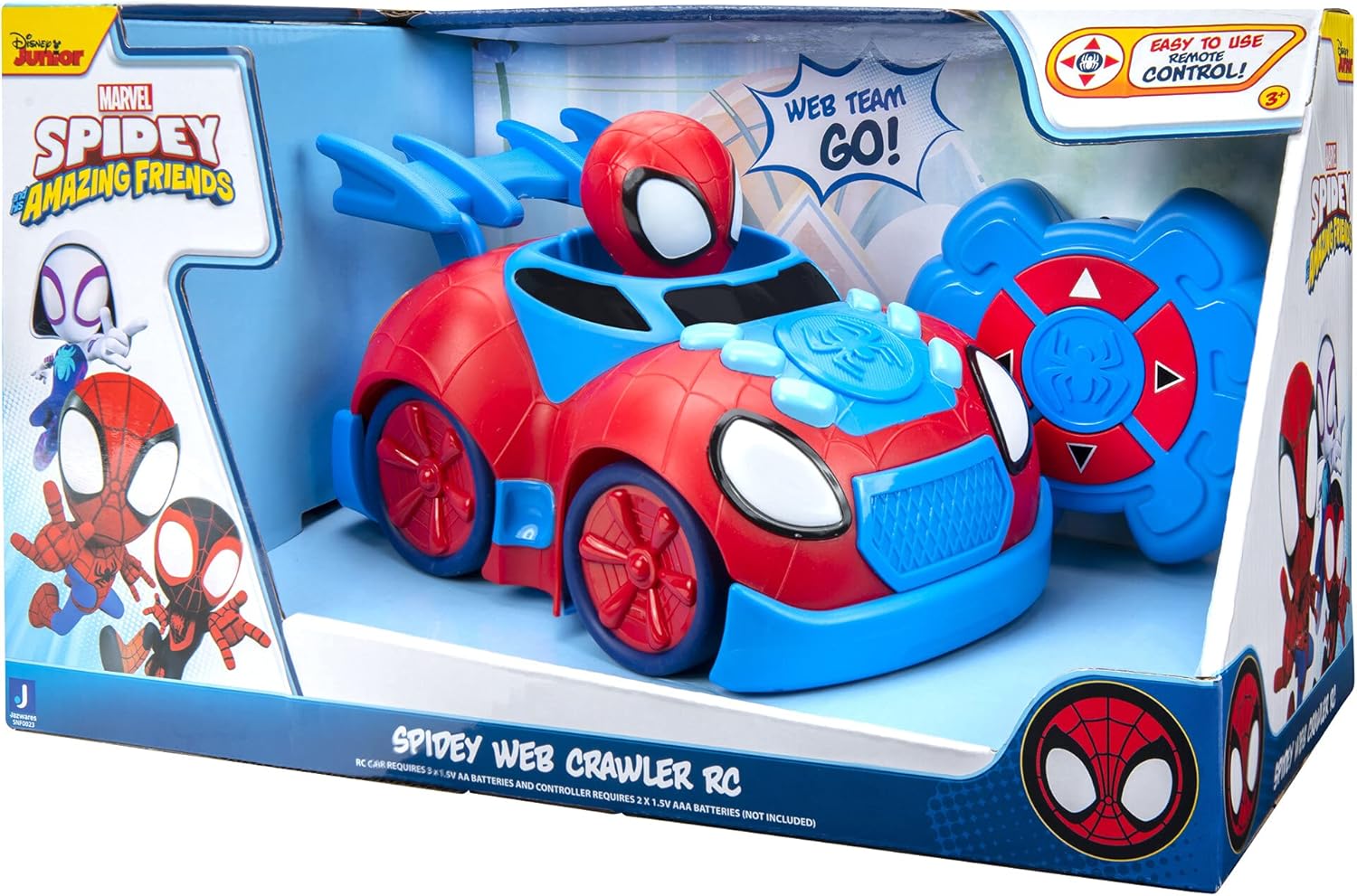 Disney Junior Marvel Spidey and His Amazing Friends Web Crawler RC - Remote-Controlled Vehicle - Spidey