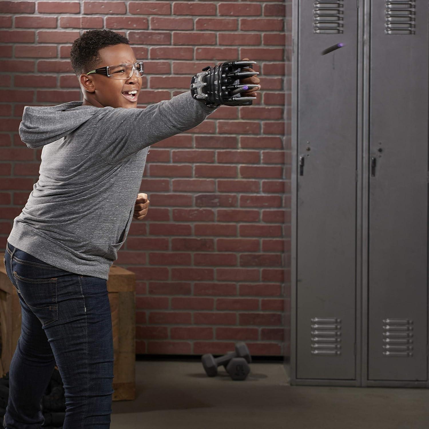 Hasbro NERF Power Moves Marvel Avengers Black Panther Power Slash Claw Dart-Launching Toy for Kids Roleplay