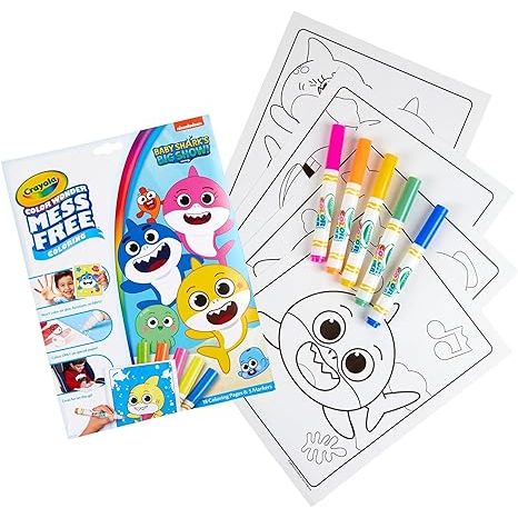 Crayola Baby Shark Color Wonder Pages, Mess Free Coloring For Toddlers, Kids Holiday Gift, Stocking Stuffer, Travel Activities