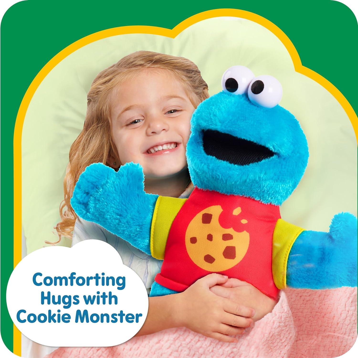 Just Play SESAME STREET Sing-Along Cookie Monster 13-inch Plushie Stuffed Animal, Recycled Filling, Blue, Kids Toys for Ages 18 Month