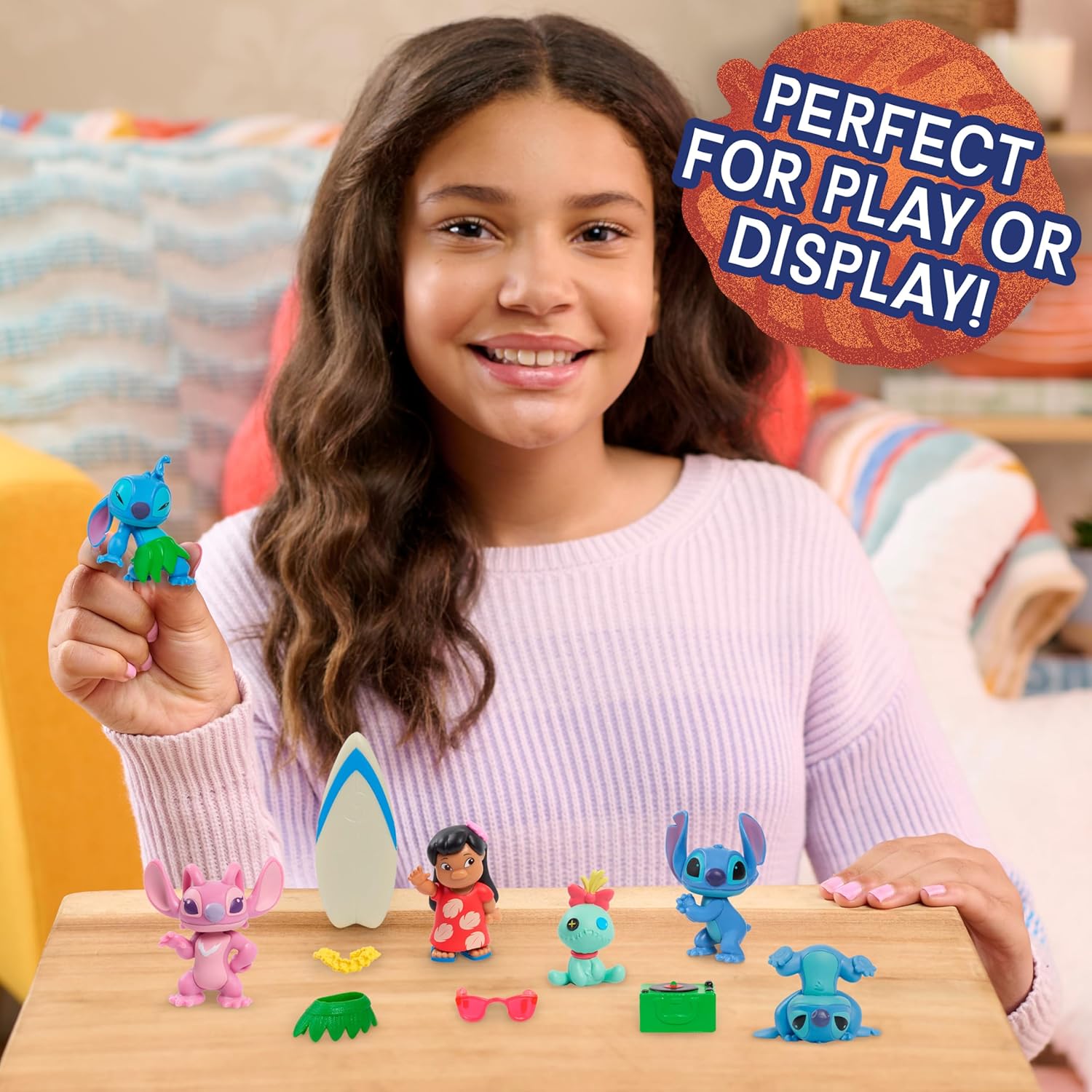 Just Play Disney Stitch Collectible Figure Set with Accessories, 11-Pieces, 2-inch Figurines, Includes Stitch, Lilo, Angel, & Scrump