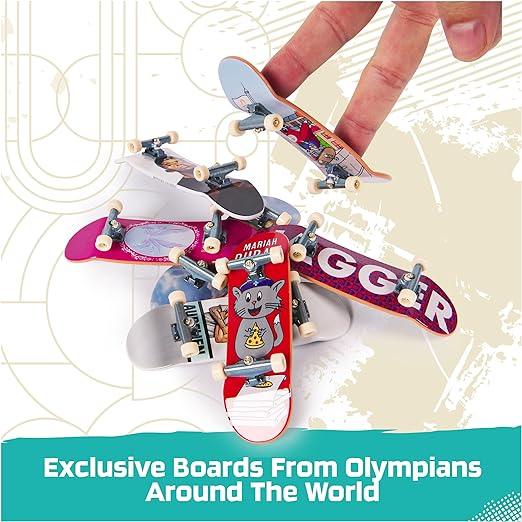 Tech Deck, Competition Legends 8-Pack Fingerboards with Collectible Cards, Olympic Games Paris 2024, Customizable Mini Skateboards
