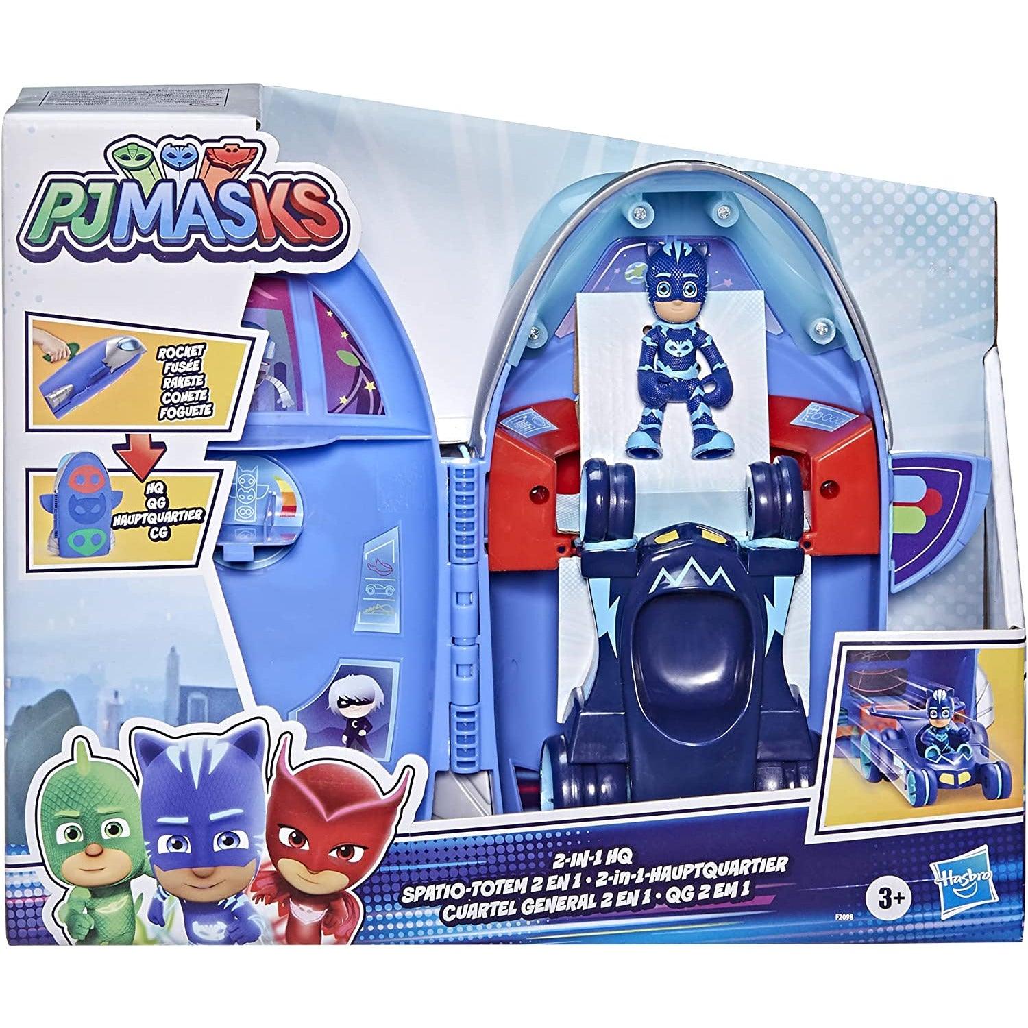Hasbro PJ Masks 2-in-1 HQ Playset, Headquarters and Rocket Preschool Toy for Kids - BumbleToys - 5-7 Years, Action Figures, Avengers, Boys, Eagle Plus
