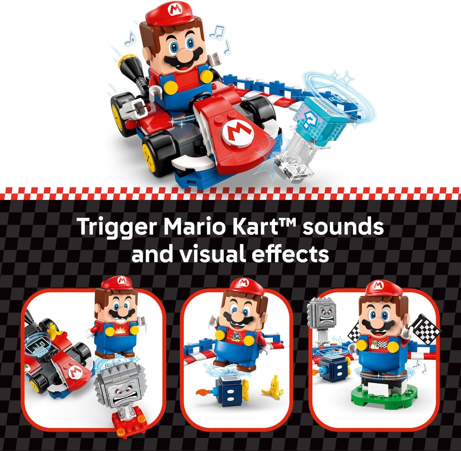 LEGO Super Mario: Mario Kart – لعبة سباق سيارات ماريو التفاعلية والسيارة القياسية - مجموعة ألعاب سباق تخيلية للأولاد والبنات، الأعمار 7+ - فكرة هدية عيد ميلاد للأطفال - 72043