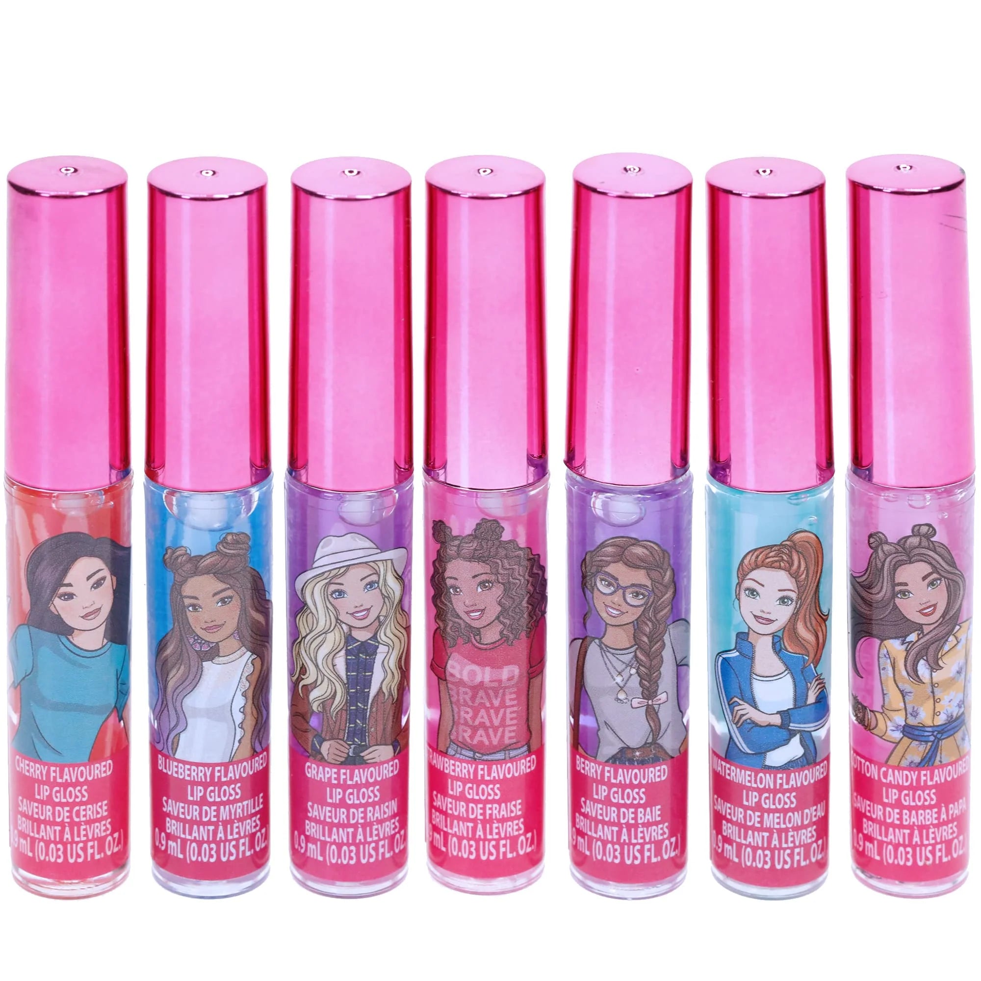 Barbie Plant Based Lip Gloss, Girls Party Favors - 1 Count (Character May Vary)