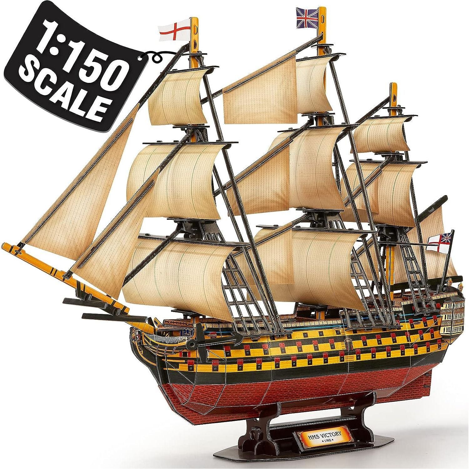 CubicFun 3D Puzzles Large HMS Victory Vessel Ship Sailboat Model Kits 189 pcs