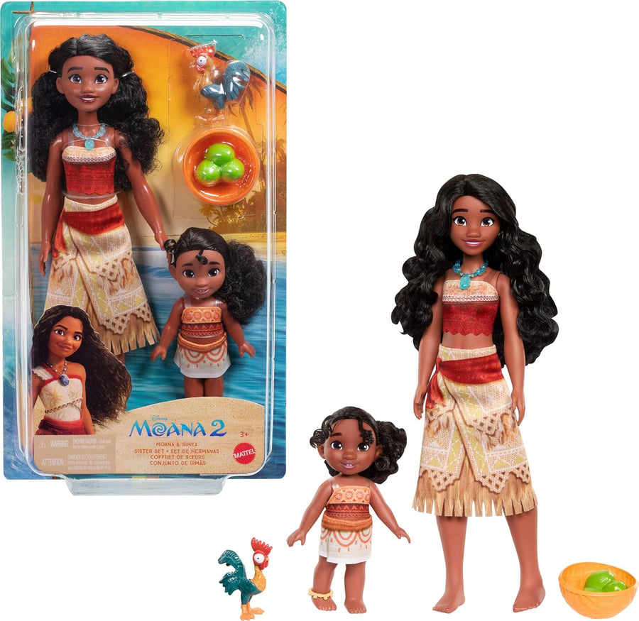 Mattel Disney Moana 2 Moana & Simea Sister Set with Fashion Dolls & Accessories