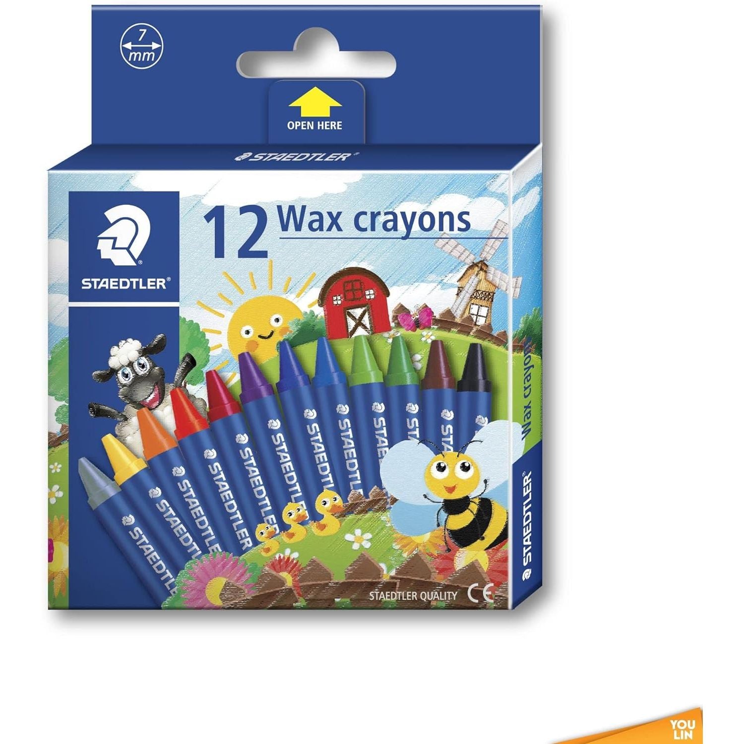 Staedtler 2200 nc12 high quality wax crayons set of 12 pcs. - multi color