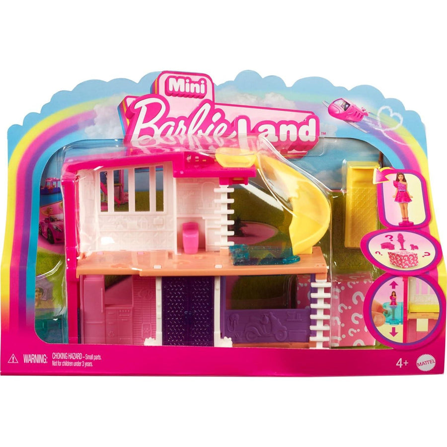 Barbie Mini BarbieLand Doll House Sets: Mini Dreamhouse with Surprise 1.5-inch Doll, Furniture & Accessories, Plus Elevator & Pool