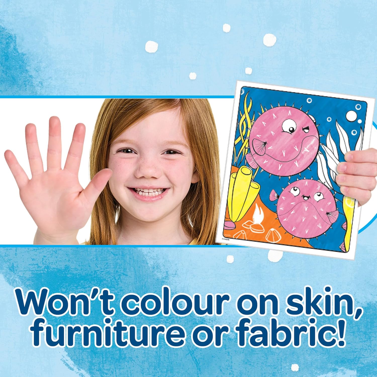 Crayola Color Wonder, 18 coloring pages and 4 stain-free markers, subject Sea friends