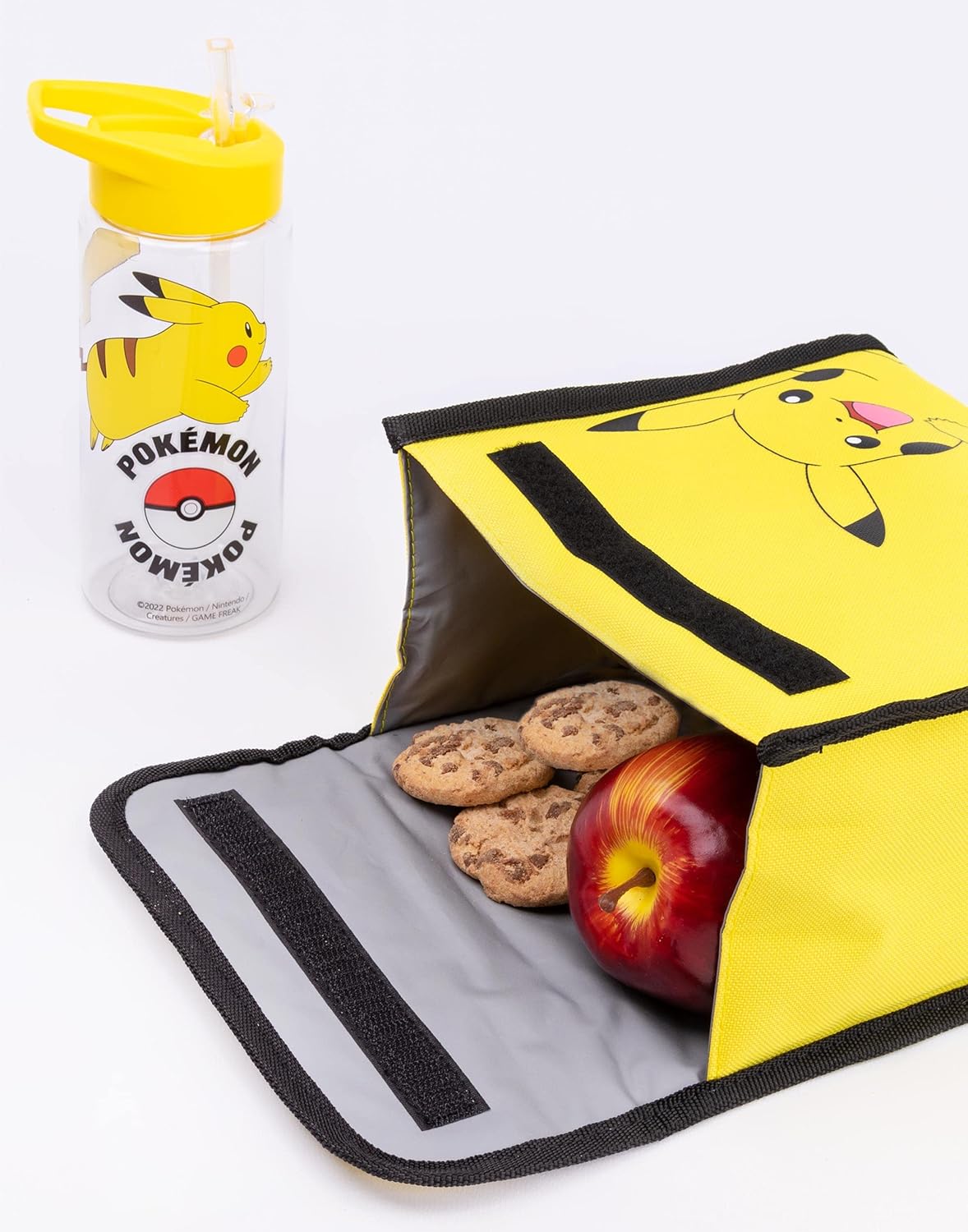 Pokemon Pikachu Backpack Set 4 Piece Lunch Box Water Bottle Pencil Case Set Yellow