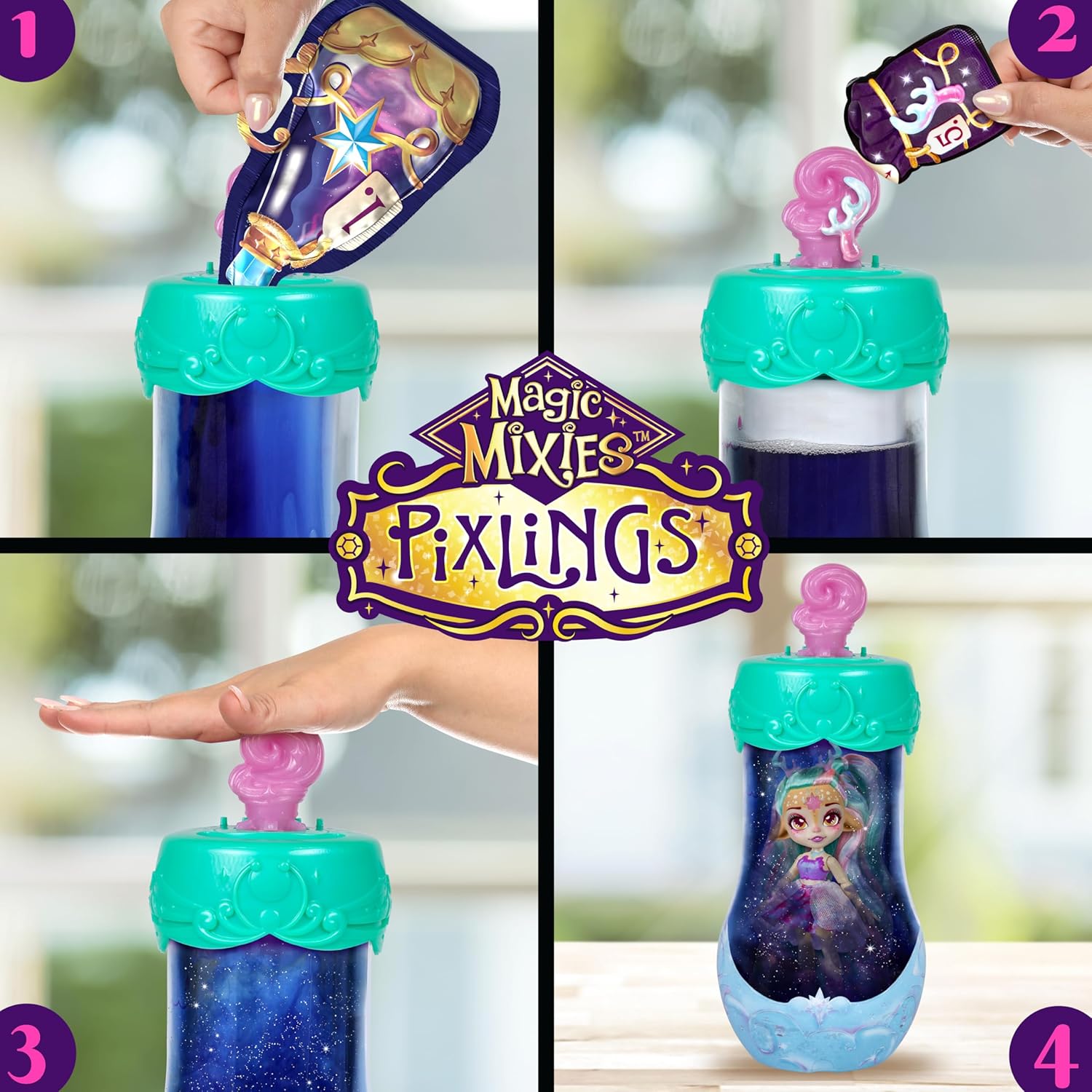 Magic Mixies Pixlings Deluxe Pack, Deerlee The Deer, Shimmer Reveal, Create & Mix Potion That Magically Reveals