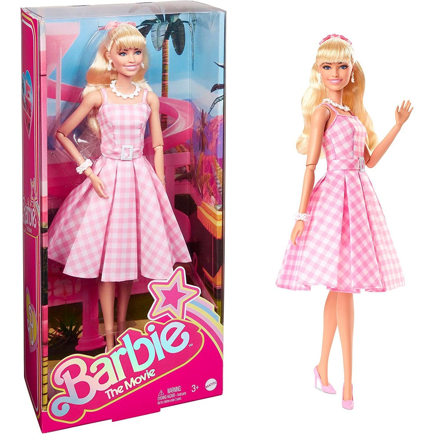 Barbie The Movie Doll, Collectible Doll Wearing Pink and White Gingham Dress with Daisy Chain Necklace - BumbleToys - 5-7 Years, Barbie, Boys, Disney Princess, dup-review-publication, Fashion Dolls & Accessories, Girls, Mattel