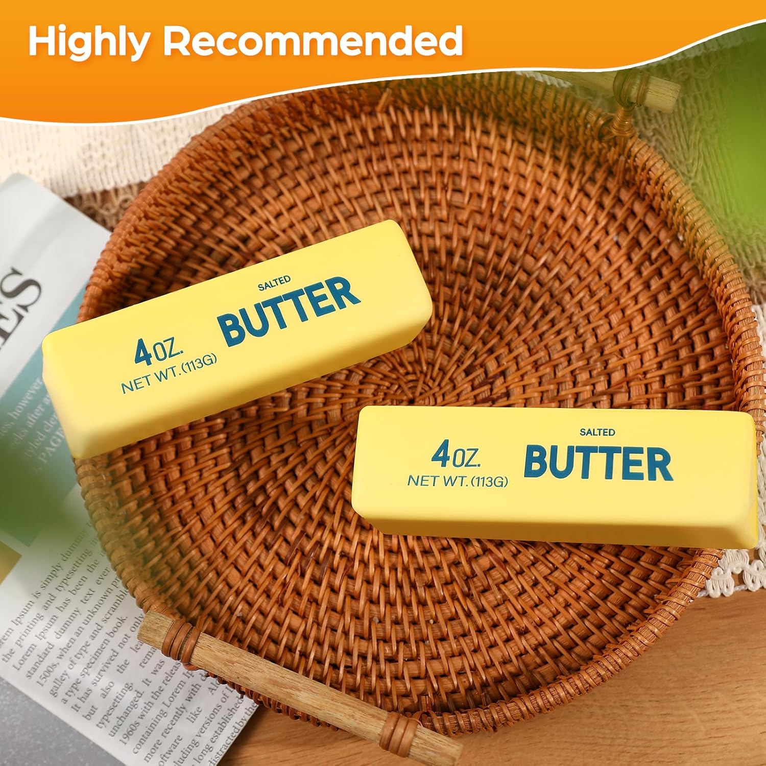 Butter Squishy Slow Rising Stress Relief Toy - New Realistic Butter Stick Squeeze, Soft PU Foam Fidget for Anxiety & Sensory Relief