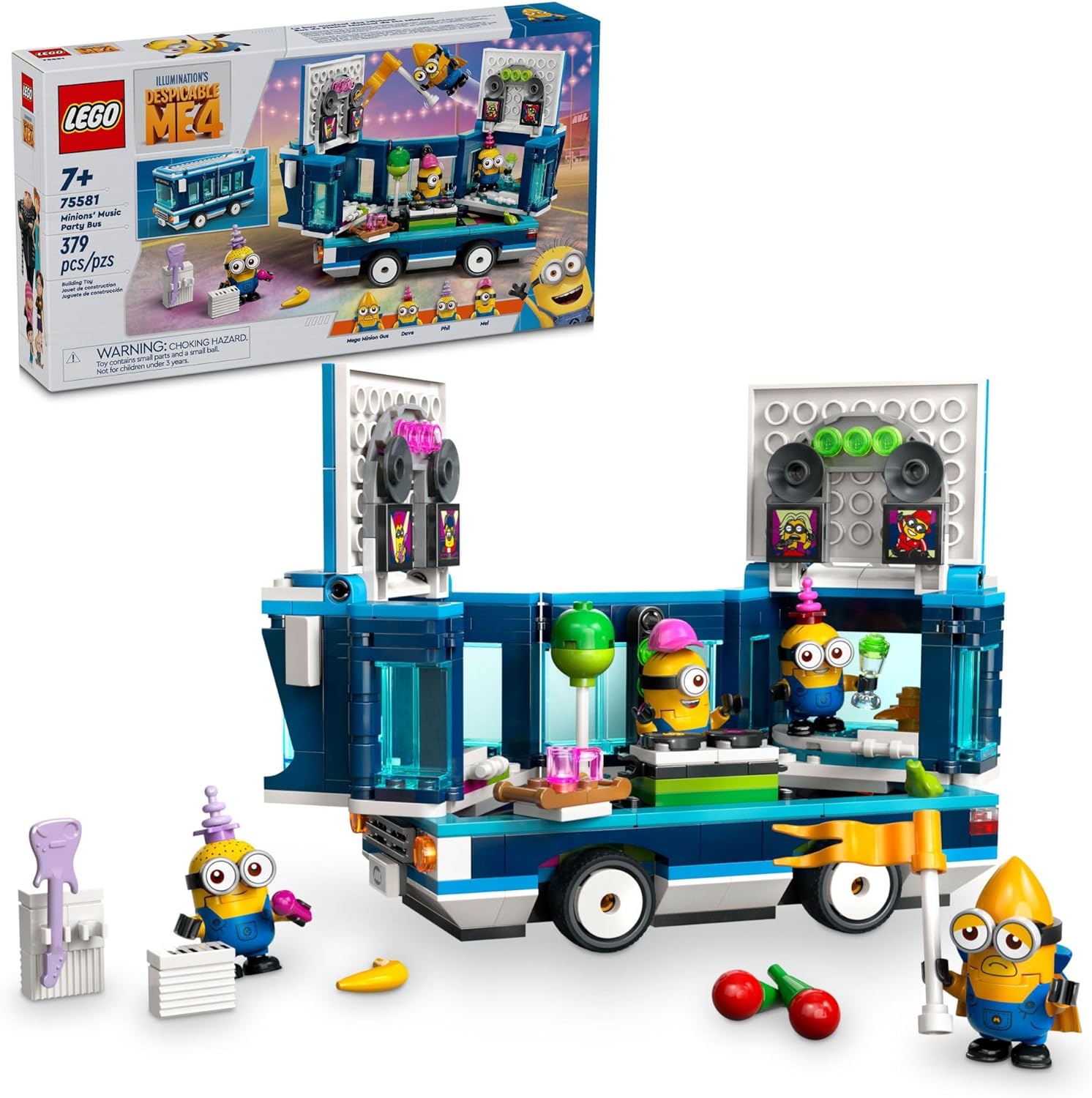 LEGO 75581 Despicable Me 4 Minions’ Music Party Bus, Creative Building Toy for Kids