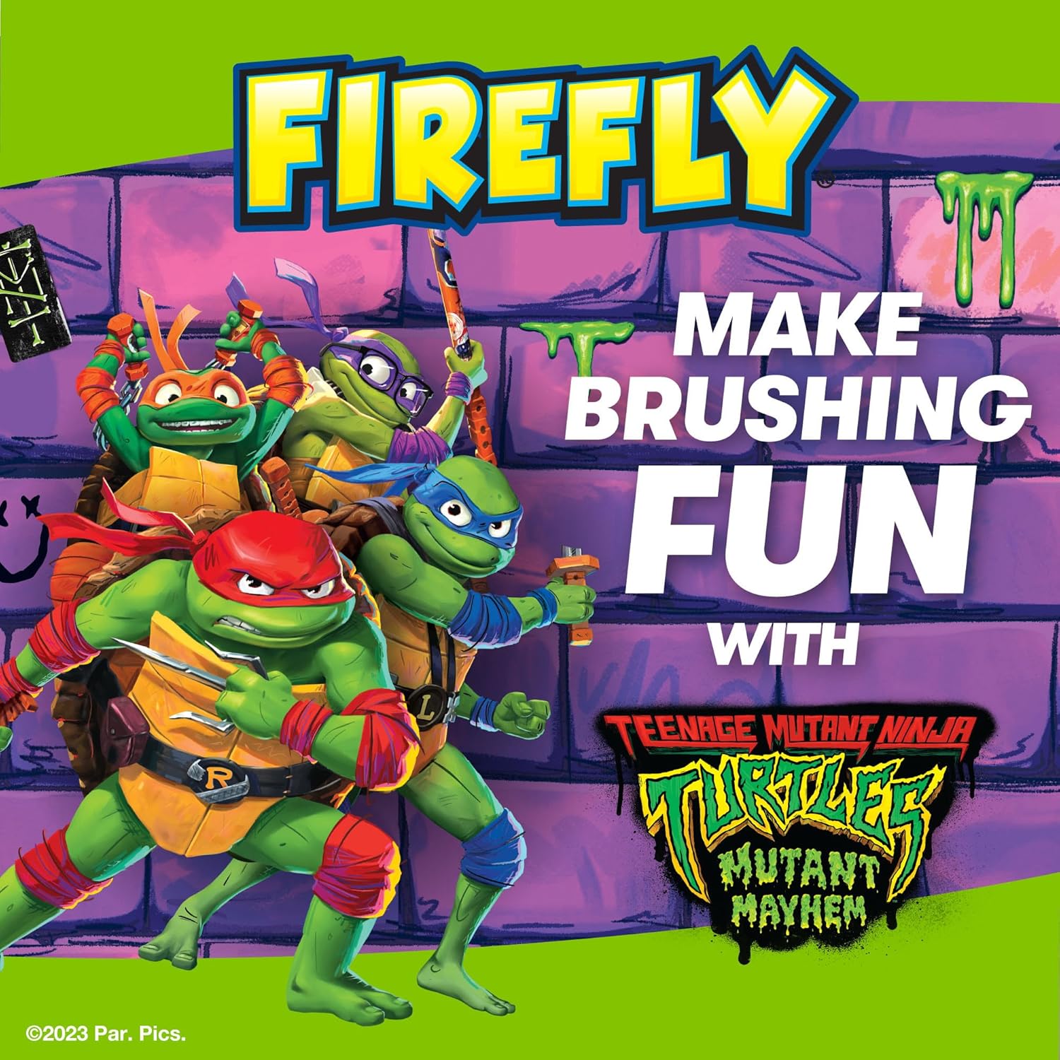 فرشاة أسنان Firefly Clean N' Protect Teenage Mutant Ninja Turtles Power مع غطاء ثلاثي الأبعاد، شعيرات ناعمة، بطارية متضمنة، للأعمار من 3 سنوات فما فوق 