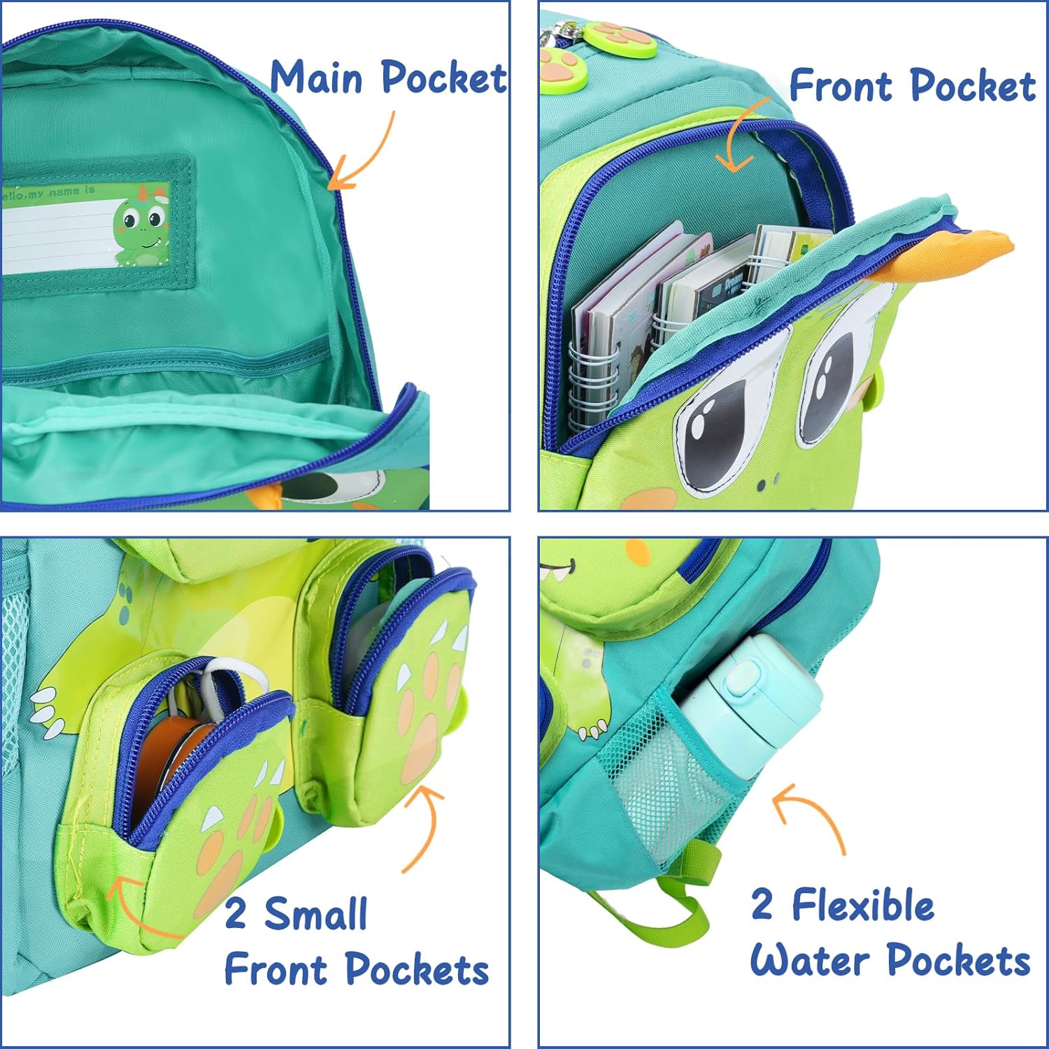 Toddler Backpack for Boys and Girls, Dinosaur Preschool Kindergarten Backpack boy, Waterproof School BookBag for kids Age 2-5