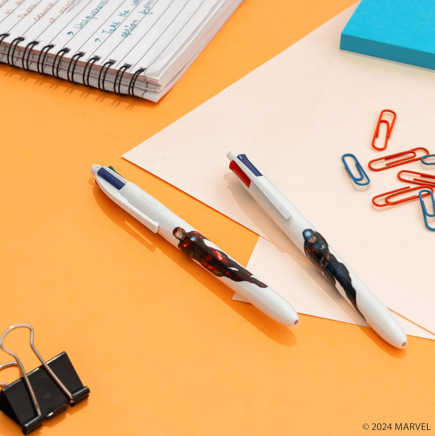 BIC 4 Color Marvel Avengers Retractable Ballpoint Pen with 1.0 mm Point, Multicolor Ink, 2-Count Pack in Assorted Colors