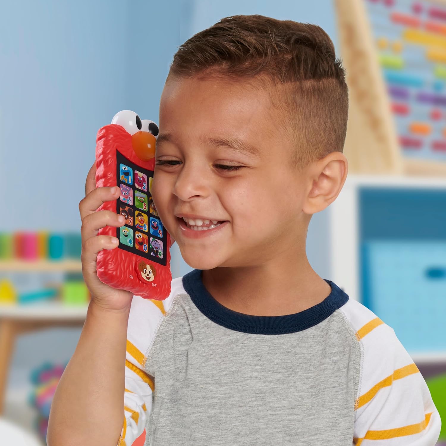 Just Play SESAME STREET Learn with Elmo Pretend Play Phone, Learning and Education, Officially Licensed Kids Toys for Ages 2 Up