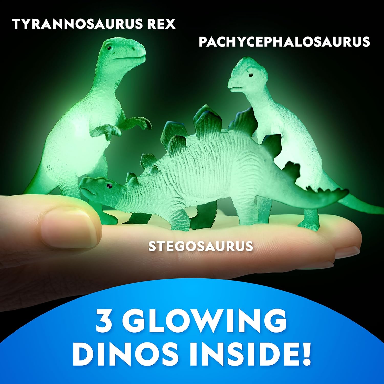 National Geographic Glow in The Dark Dig Kit - Excavate 6 Glow in The Dark Rocks & Dinosaurs from a Glowing Brick, Rock Collection, Science Kits for Kids, Rock Kit for Kids, STEM Kits