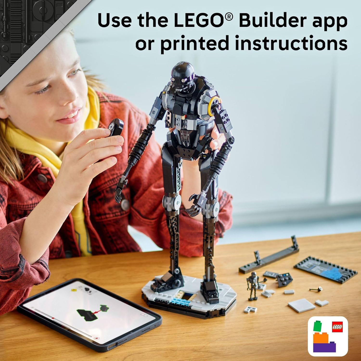 LEGO Star Wars: روبوت الأمن K-2SO من أندور - لعبة بناء للأطفال، للأعمار 10+ - هدية رائعة للأولاد والبنات - نموذج للتركيب وفكرة لتزيين الغرفة لمحبي مغامرات الخيال العلمي - 75434