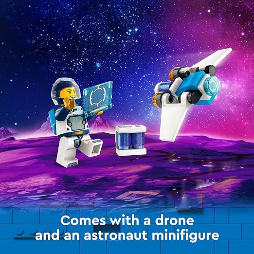 سفينة الفضاء بين النجوم من ليجو 60430، لعبة فضاء لعب إبداعية، مجموعة بناء مع نموذج مركبة فضائية، طائرة بدون طيار، وشخصية رائد فضاء، حشوة سلة عيد الفصح