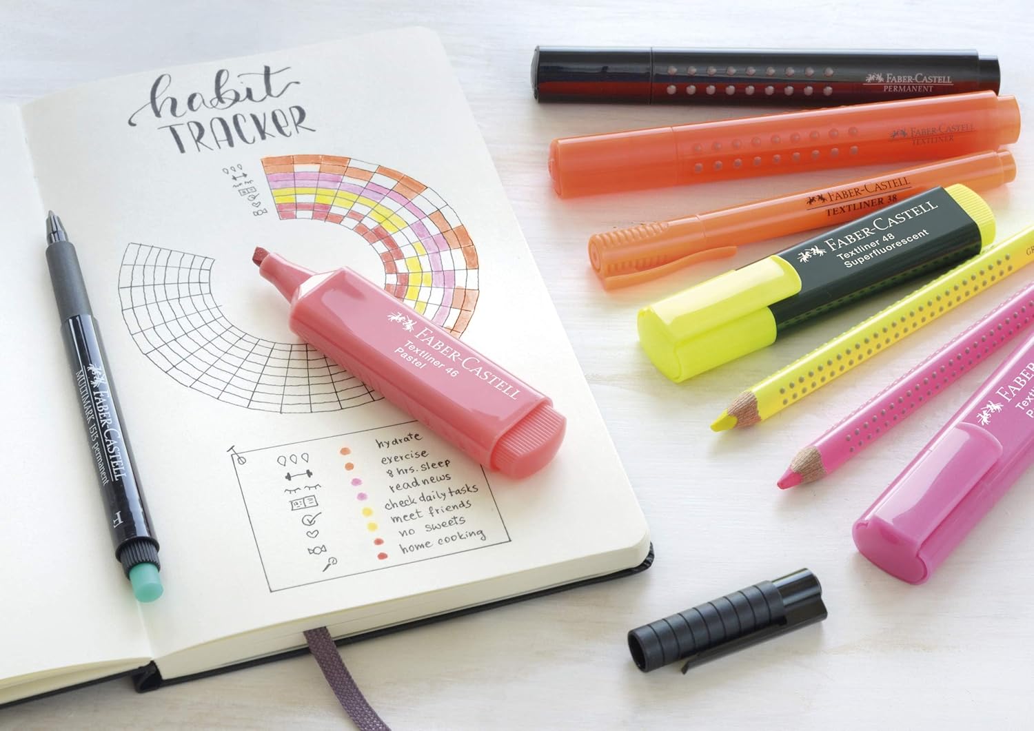 Faber-Castell 1525 Multimark Permanent Marker, Assorted - Set of 4 - Medium