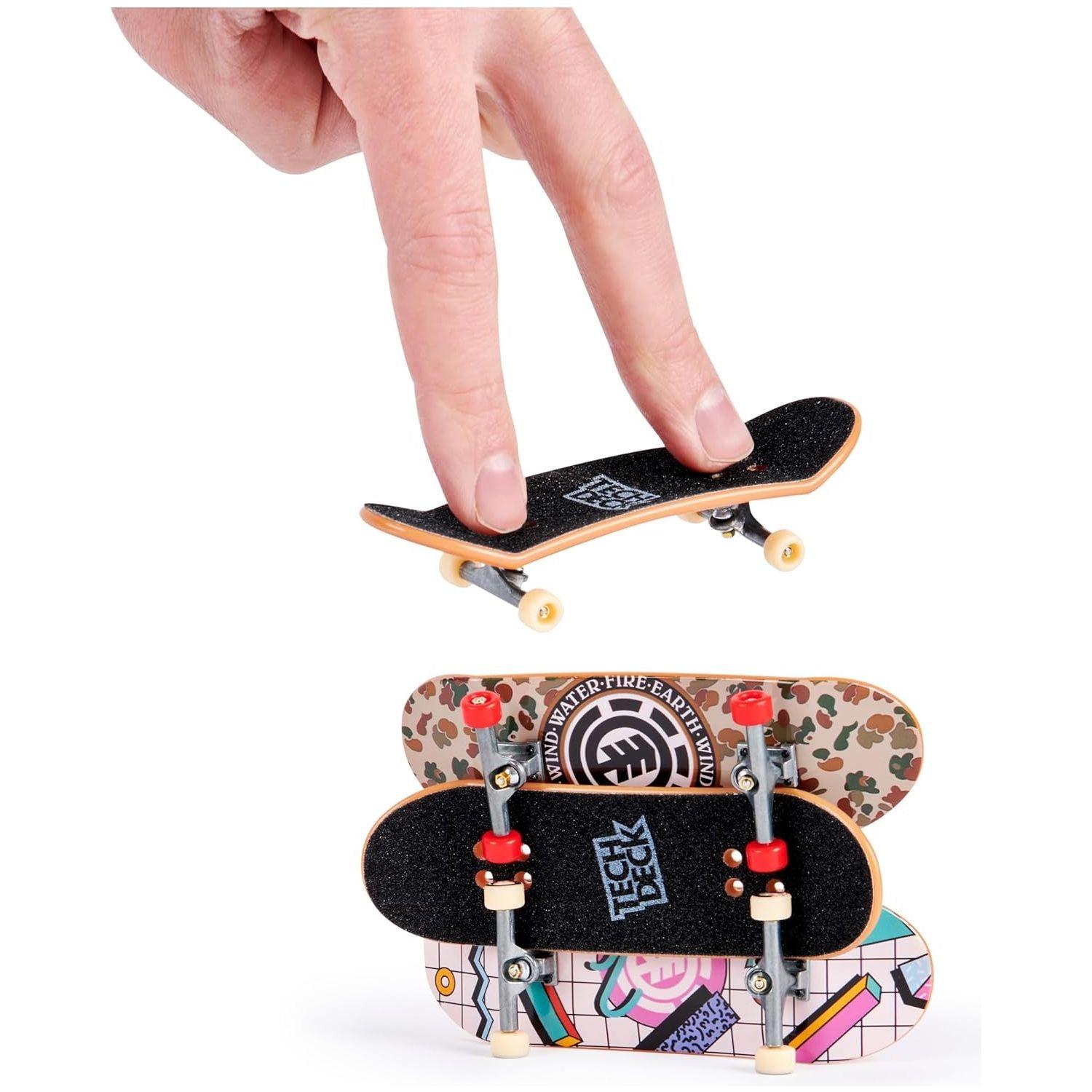 Tech Deck, Ultra DLX Fingerboard 4-Pack, Element Skateboards, Collectible and Customizable Mini Skateboards
