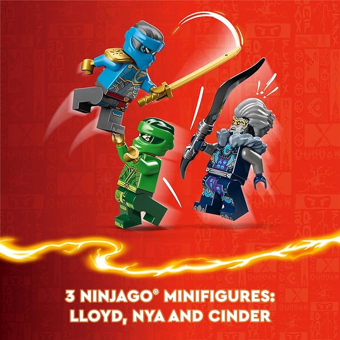لعبة معركة LEGO 71817 NINJAGO Lloyd’s Elemental Power Mech القابلة للتخصيص مع 3 شخصيات نينجا، مجموعة لعب مغامرات للأولاد والبنات، فكرة هدية نينجا للأطفال من سن 7 سنوات فما فوق