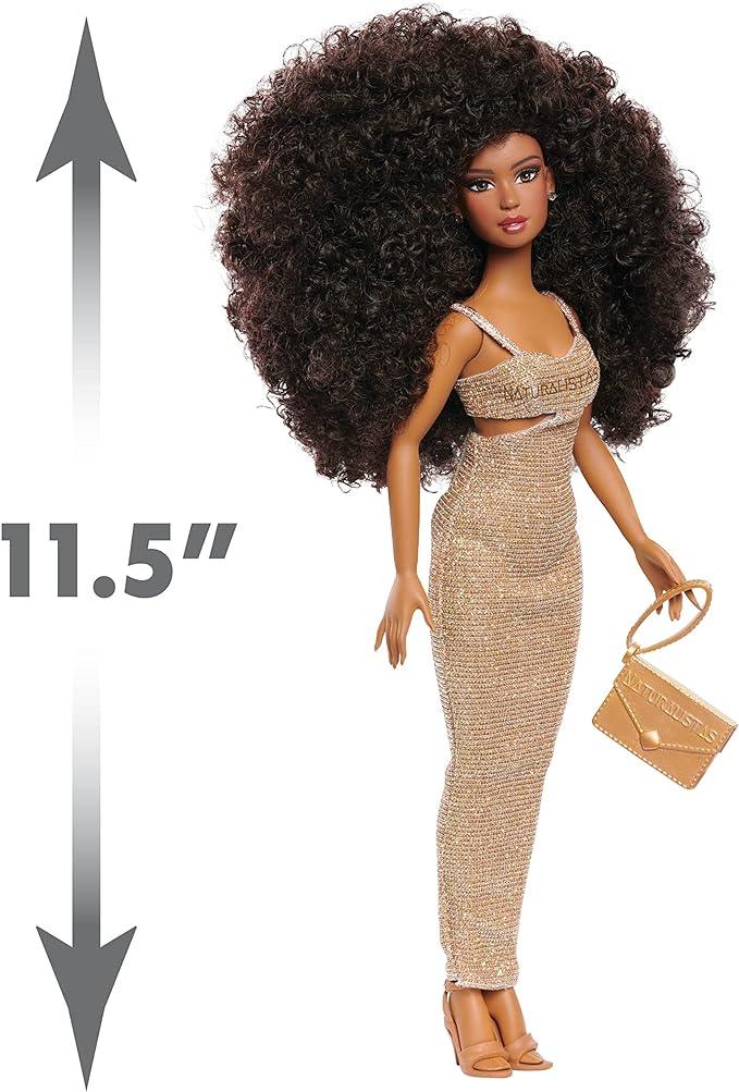 Naturalistas 11-inch Fashion Doll Dayna and Accessories, Dark Brown Hair, Brown Eyes, Pretend Play, Kids Toys for Ages 3 Up