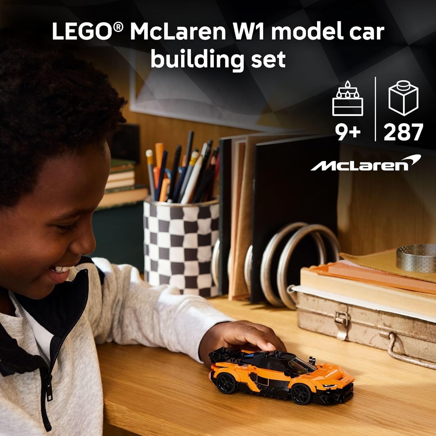 LEGO Speed Champions McLaren W1 Race Car Toy for Boys & Girls, Ages 9+ - Building Set for Pretend Play & Display w/1 Driver Minifigure - Gift Idea for Kids & Supercar Fans - 77257