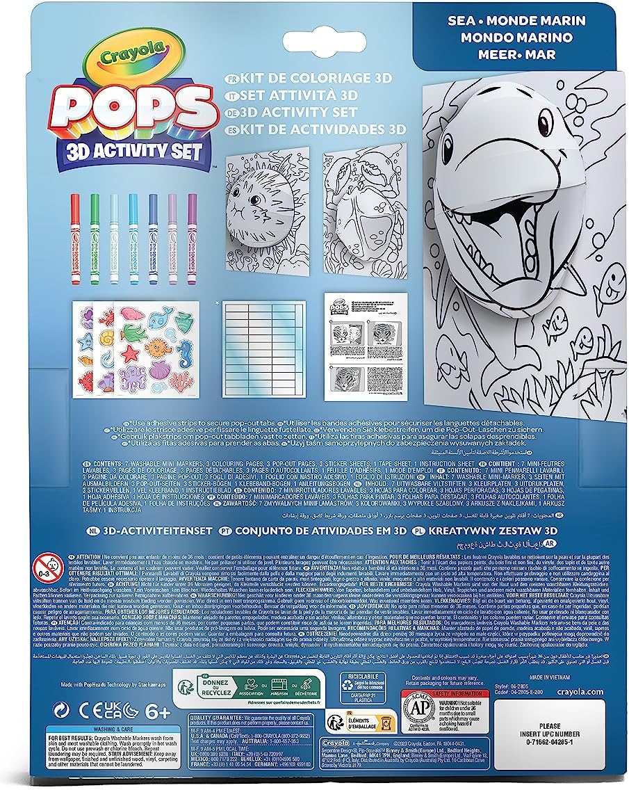 Crayola Pops 3D Underwater World Art Set with 7 Markers