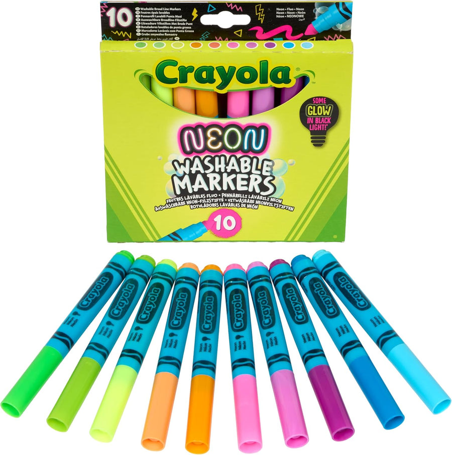 Crayola Washable Maxi-Tip Neon Markers 10-Pieces