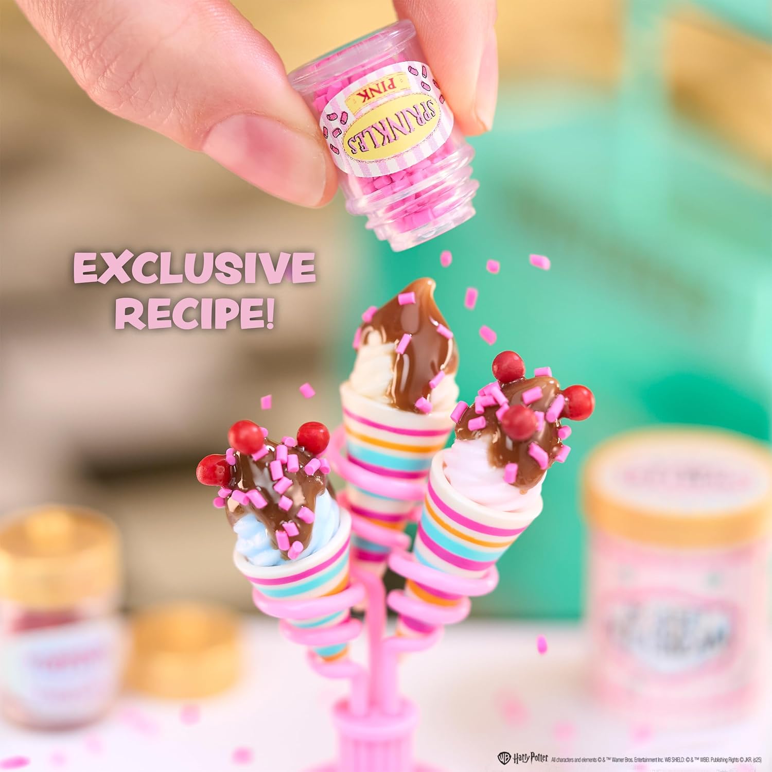 MGA's Miniverse Make It Mini Honeydukes Trolley Harry Potter Mini Collectibles, 50+ Pieces, DIY, Resin Play, Replica Food, NOT Edible, Collectors, 8+