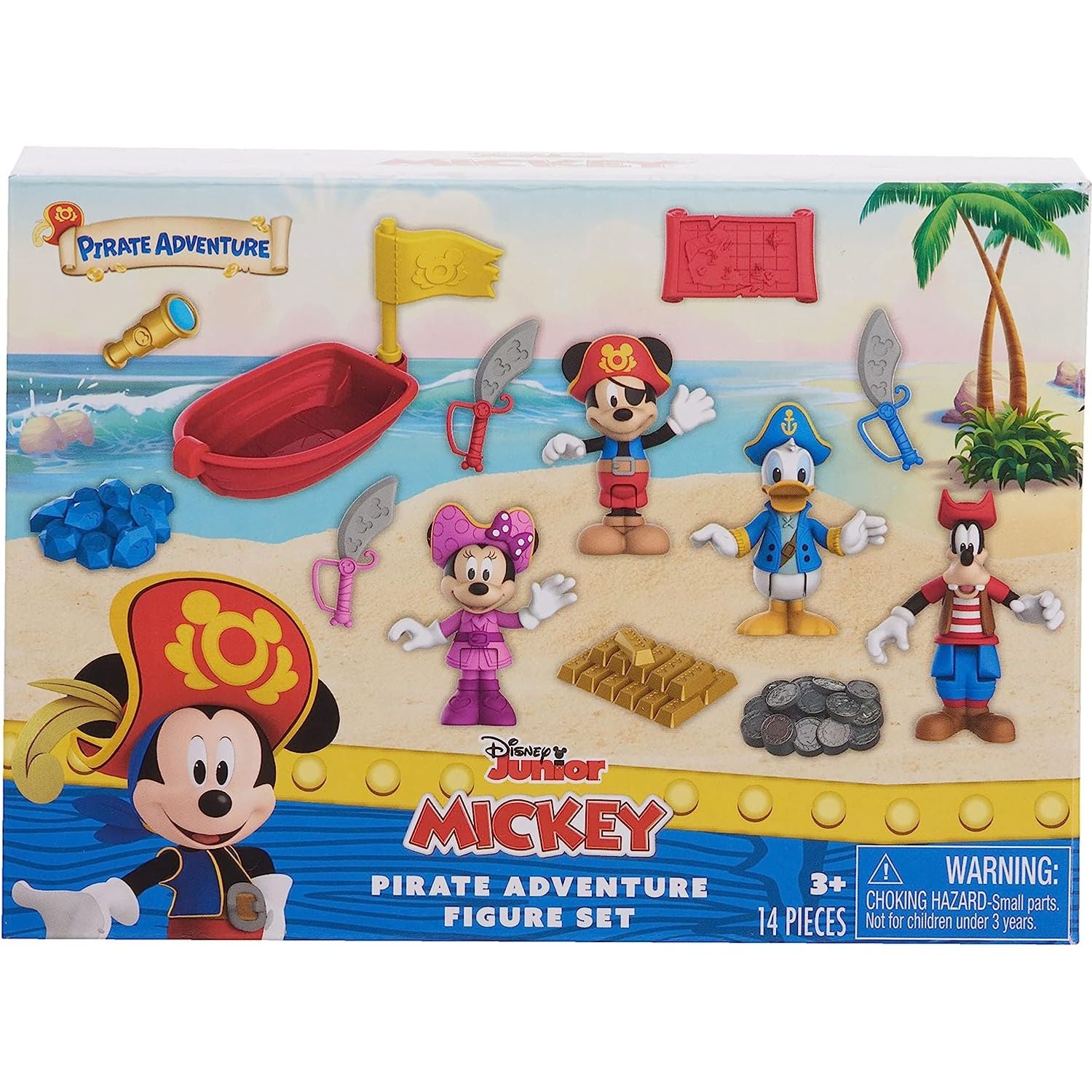 Mickey Mouse Pirate Adventure Figure Set, Kids Toys for Ages 3 Up