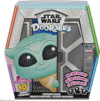 Just Play Star Wars™ Doorables Puffables Plush – Star Wars: The Mandalorian™, 10-inch Squishy Plush Featuring Glitter Eyes, Styles May Vary