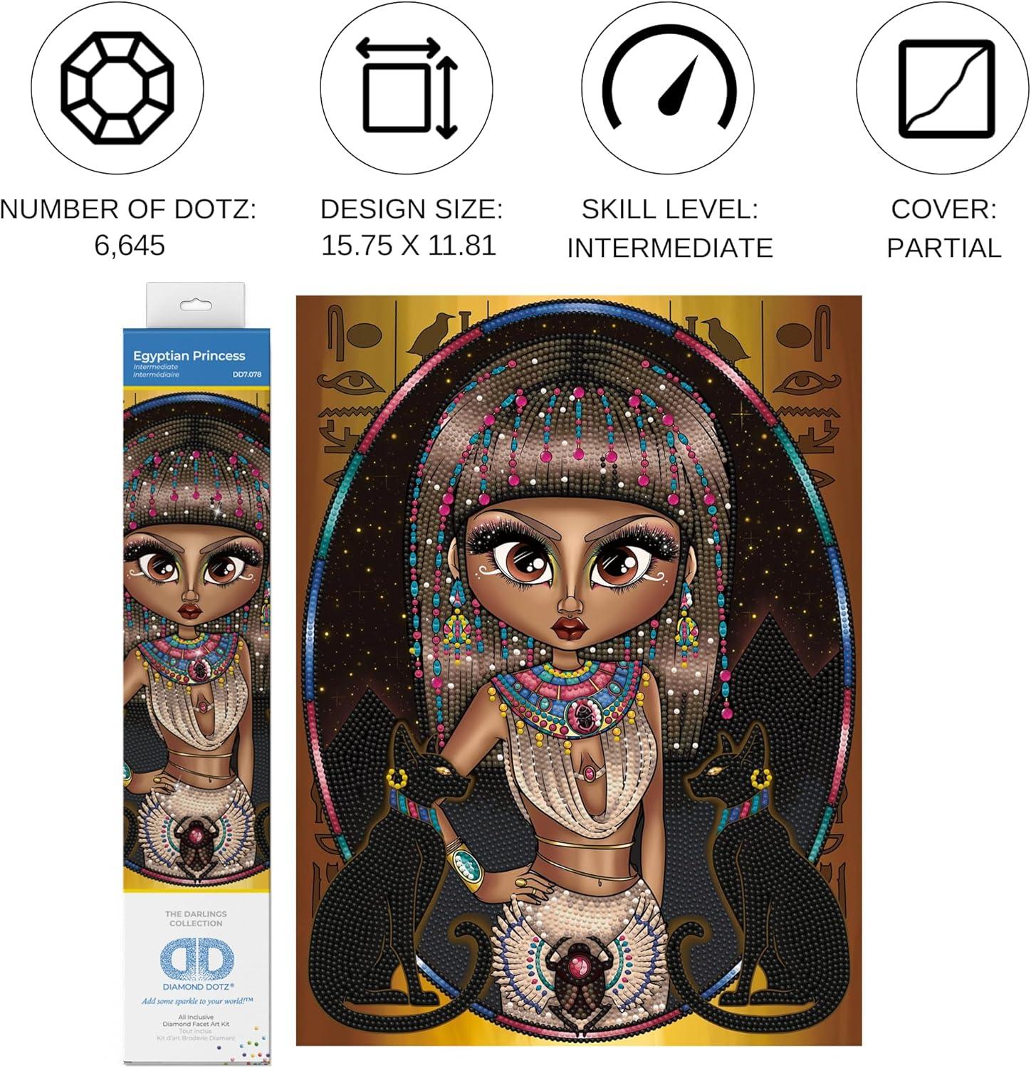 مجموعة فنية من الماس من سيمبلي دوتز 15.7 بوصة × 18.7 بوصة - أميرة مصرية