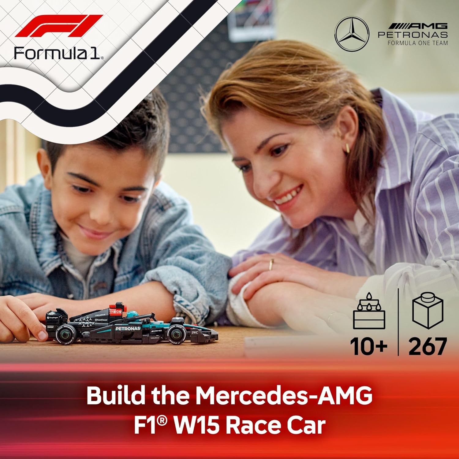 LEGO 77244 Speed Champions Mercedes-AMG F1 W15 Race Car Toy - Building Set for Kids