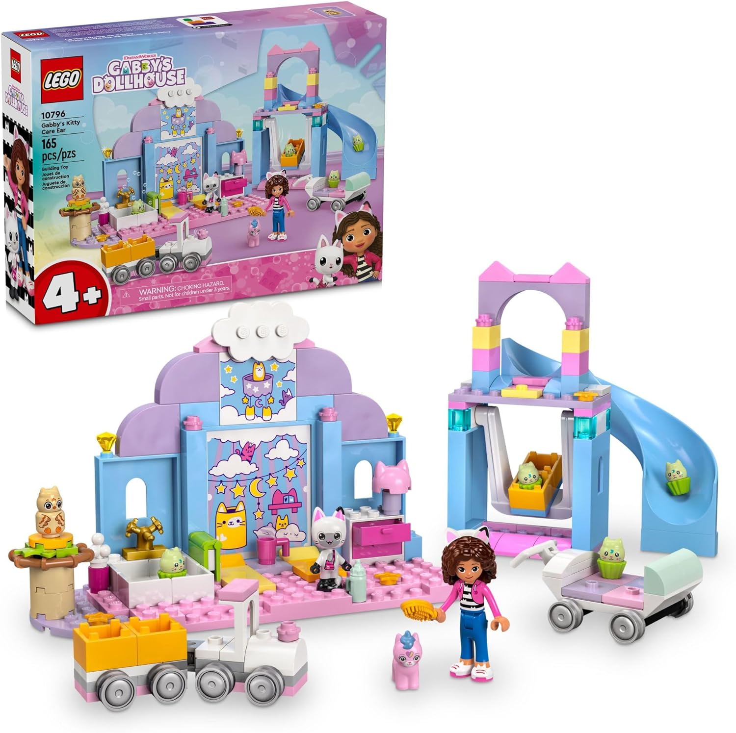 LEGO 10796 Gabby’s Dollhouse Gabby’s Kitty Care Ear Animal Playset for Kids,