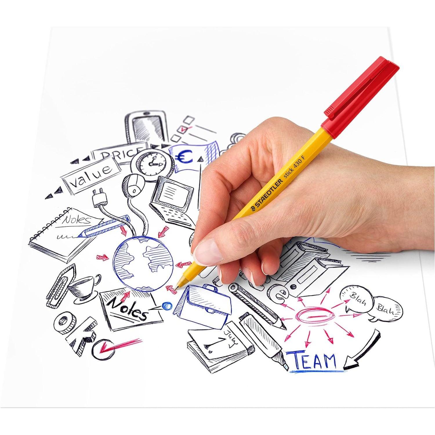 STAEDTLER Medium Stick 430 F-2 Ballpoint Pen Fine, Red