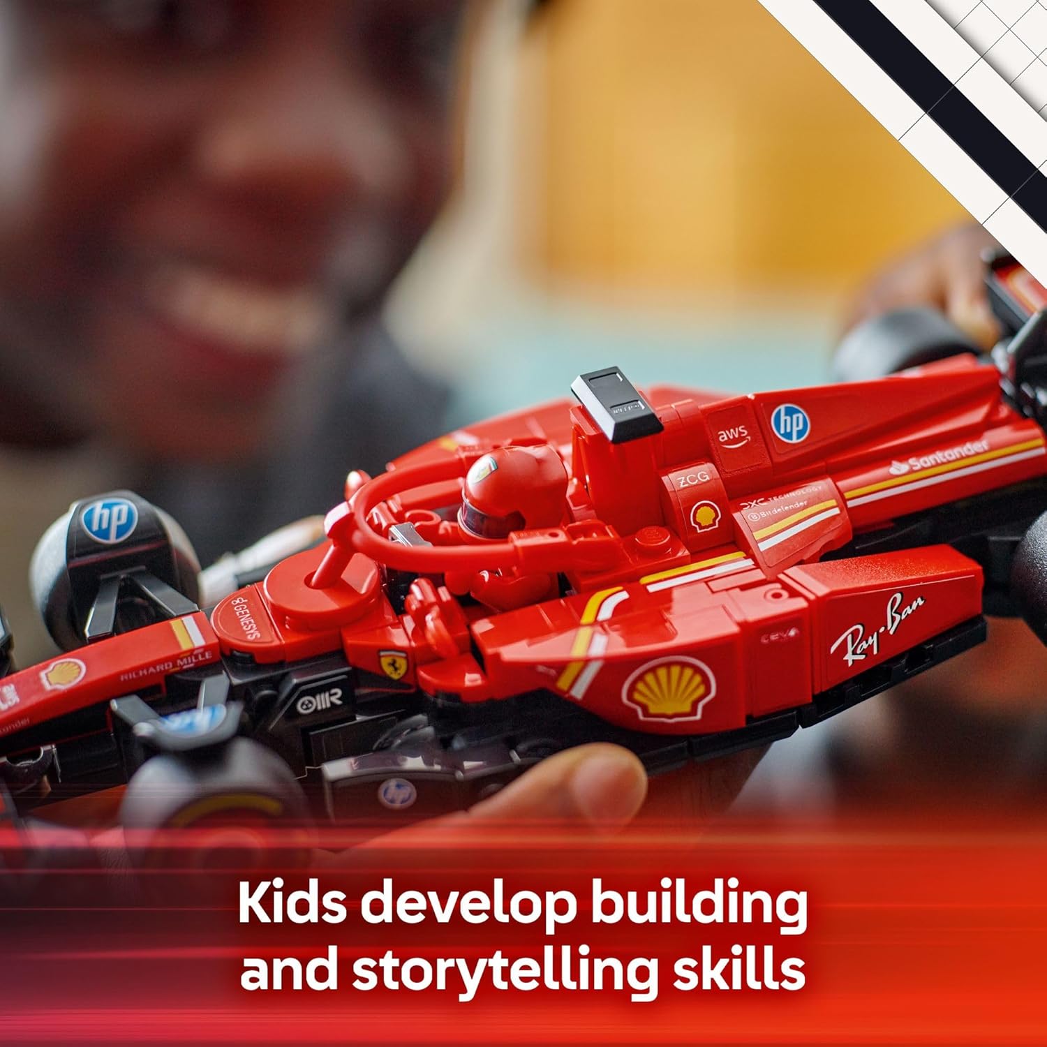 ليجو 77242 سبيد تشامبيونز فيراري SF-24 F1 - ألعاب سيارات السباق - مجموعات بناء للأطفال، أولاد وبنات، من سن 10 سنوات فما فوق - مجموعات سيارات فيراري F1 للعرض أو اللعب