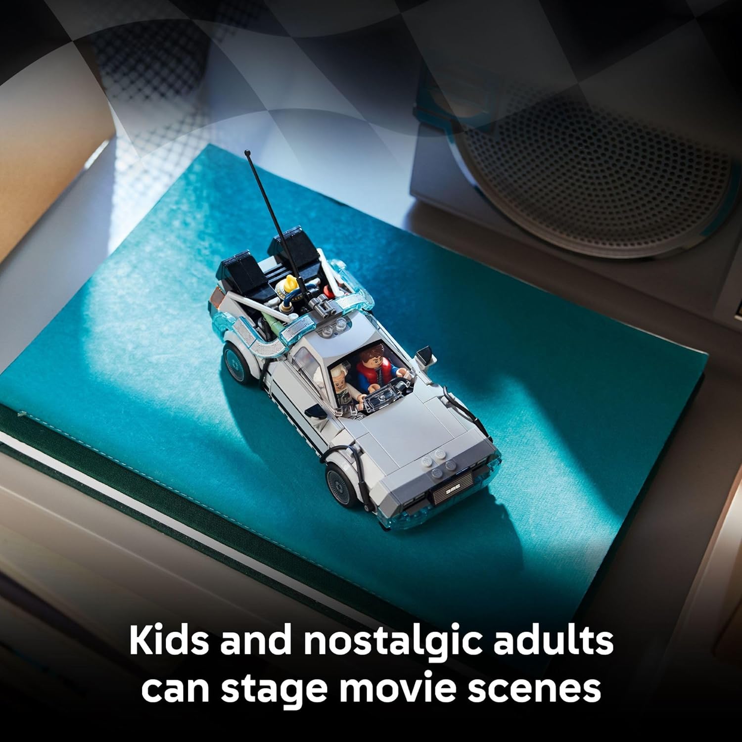 لعبة بناء آلة الزمن من ليغو سبيد تشامبيونز من فيلم العودة إلى المستقبل للأطفال - لعبة سيارة للعب التخيلي والعرض مع وضعين للبناء للأولاد والبنات، من عمر 9 سنوات فما فوق - أفكار هدايا لأعياد الميلاد والمعجبين - 77256 