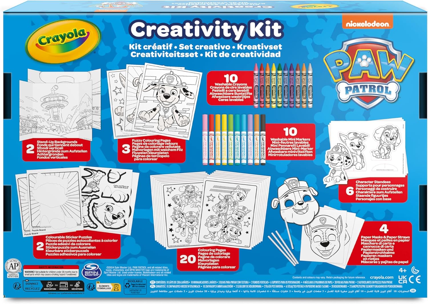 Crayola Paw Patrol Creative Colouring Pages, Marker Pens, Wax Crayons, 60 Pieces