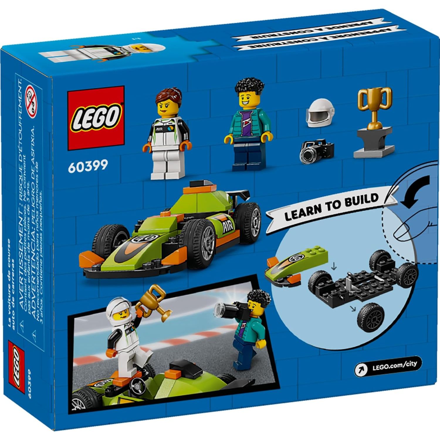 LEGO City Green Race Car Toy 60399, Classic-Style Racing Vehicle