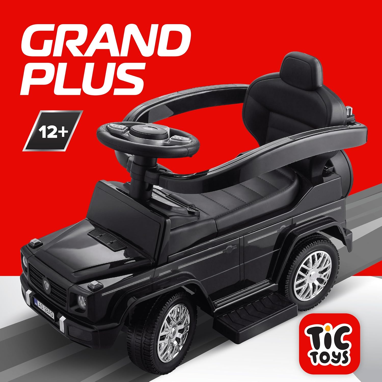 Tic Toys Grand Plus Multi-Position Ride-On with Music & Storage - Hot Pink