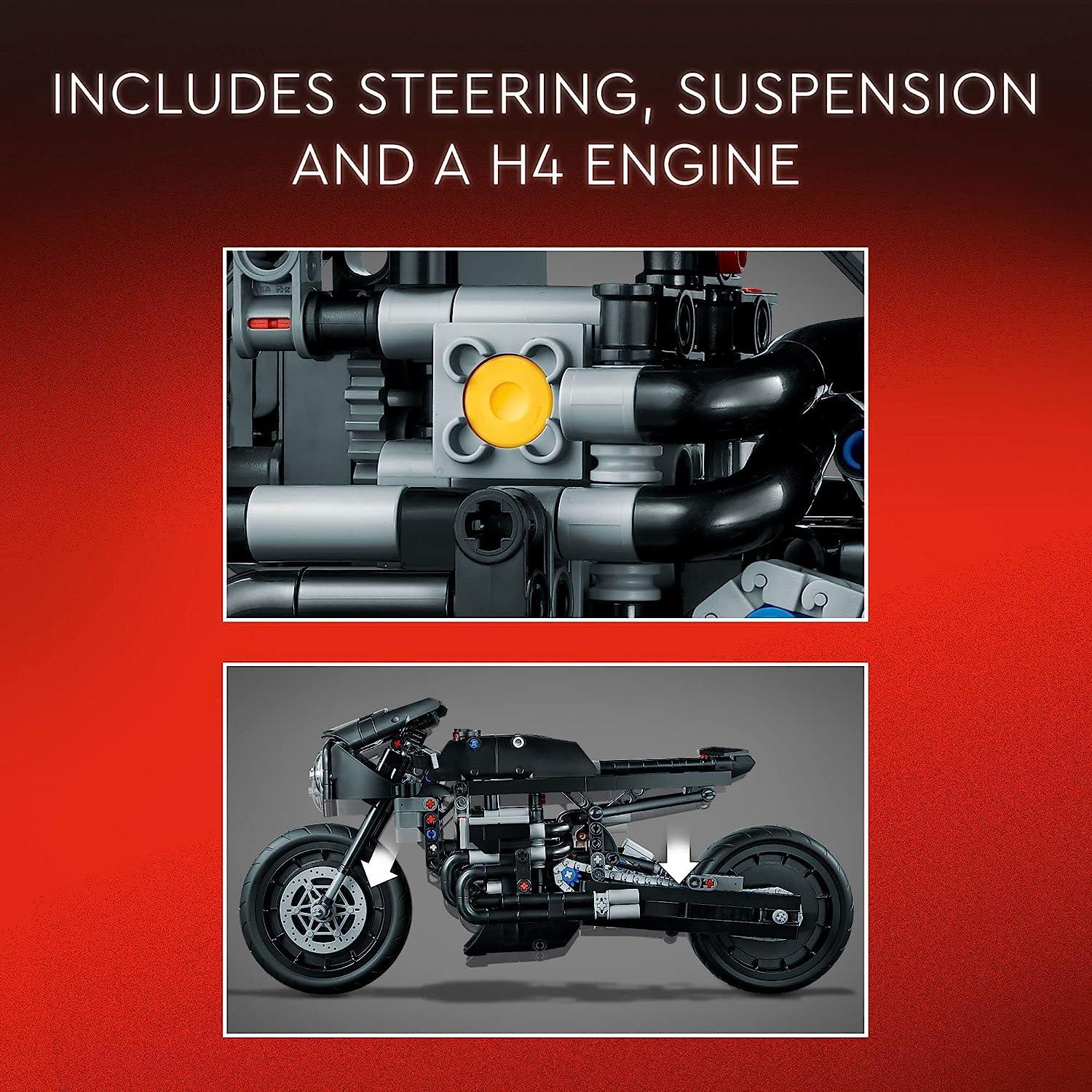 LEGO 42155 Technic The Batman – BATCYCLE Set, Collectible Toy Motorcycle, Scale Model Building Kit (Retired)