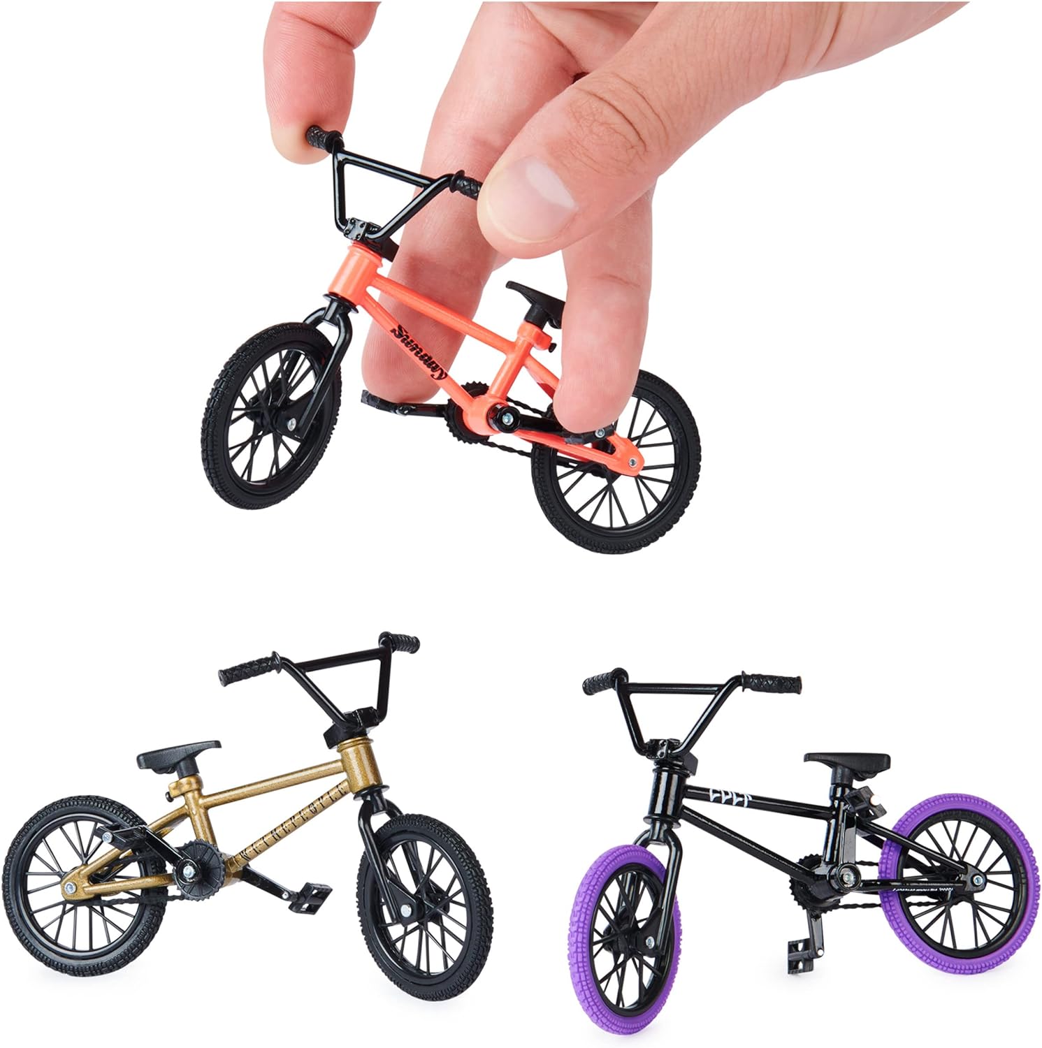 مجموعة من 3 قطع من Tech Deck، دراجة BMX Finger Bike، ألعاب دراجات BMX صغيرة قابلة للتجميع والتخصيص لهواة الجمع