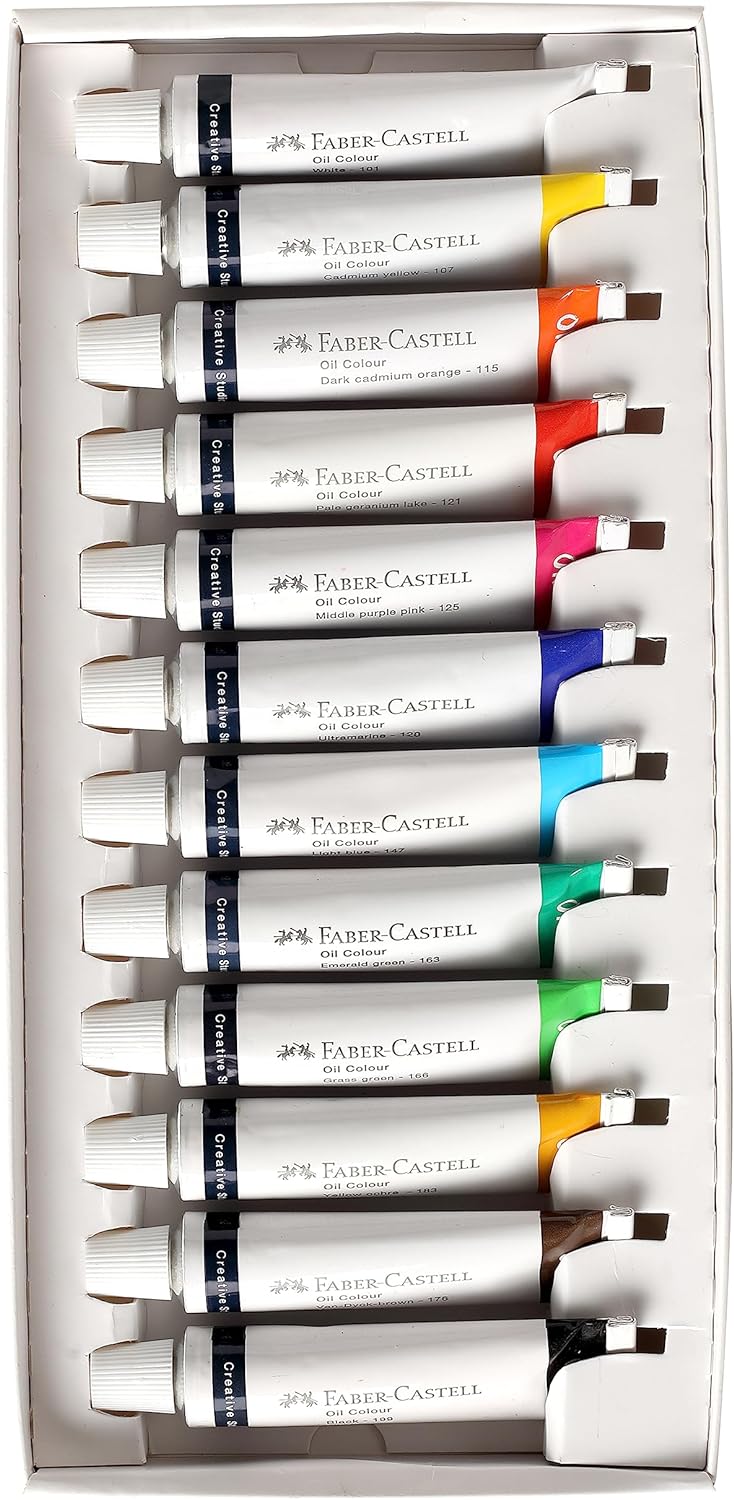 Faber-Castell 12 Oil Paints, Multi, 9ml